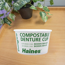GreenyCare Compostable Denture Cup with Optional Lid