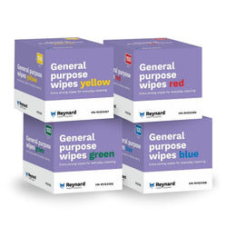 Reynard General Purpose Wipes - Yellow, Red, Green and  Blue