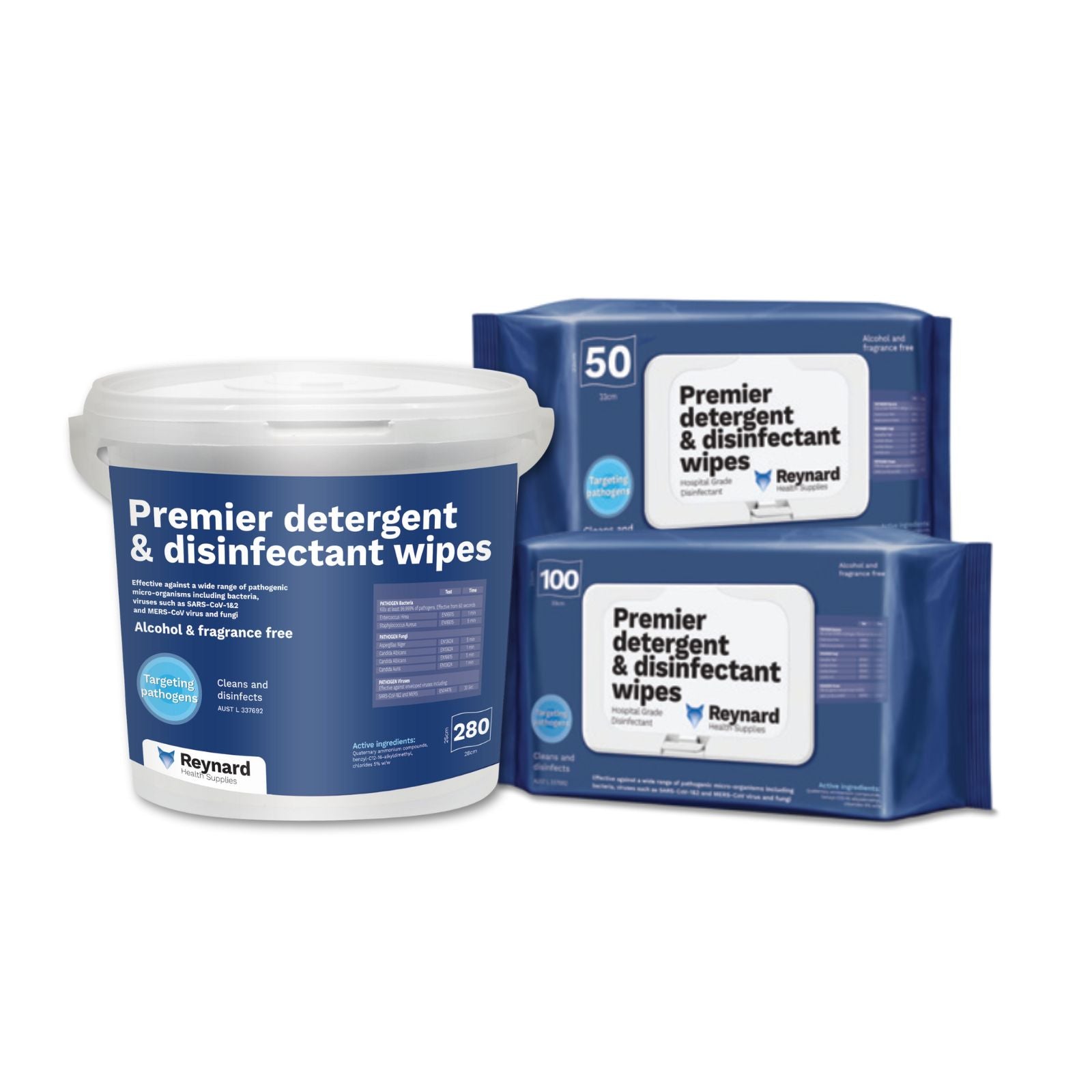 Reynard™ Premier Detergent & Disinfectant Wipes - Haines Medical Australia